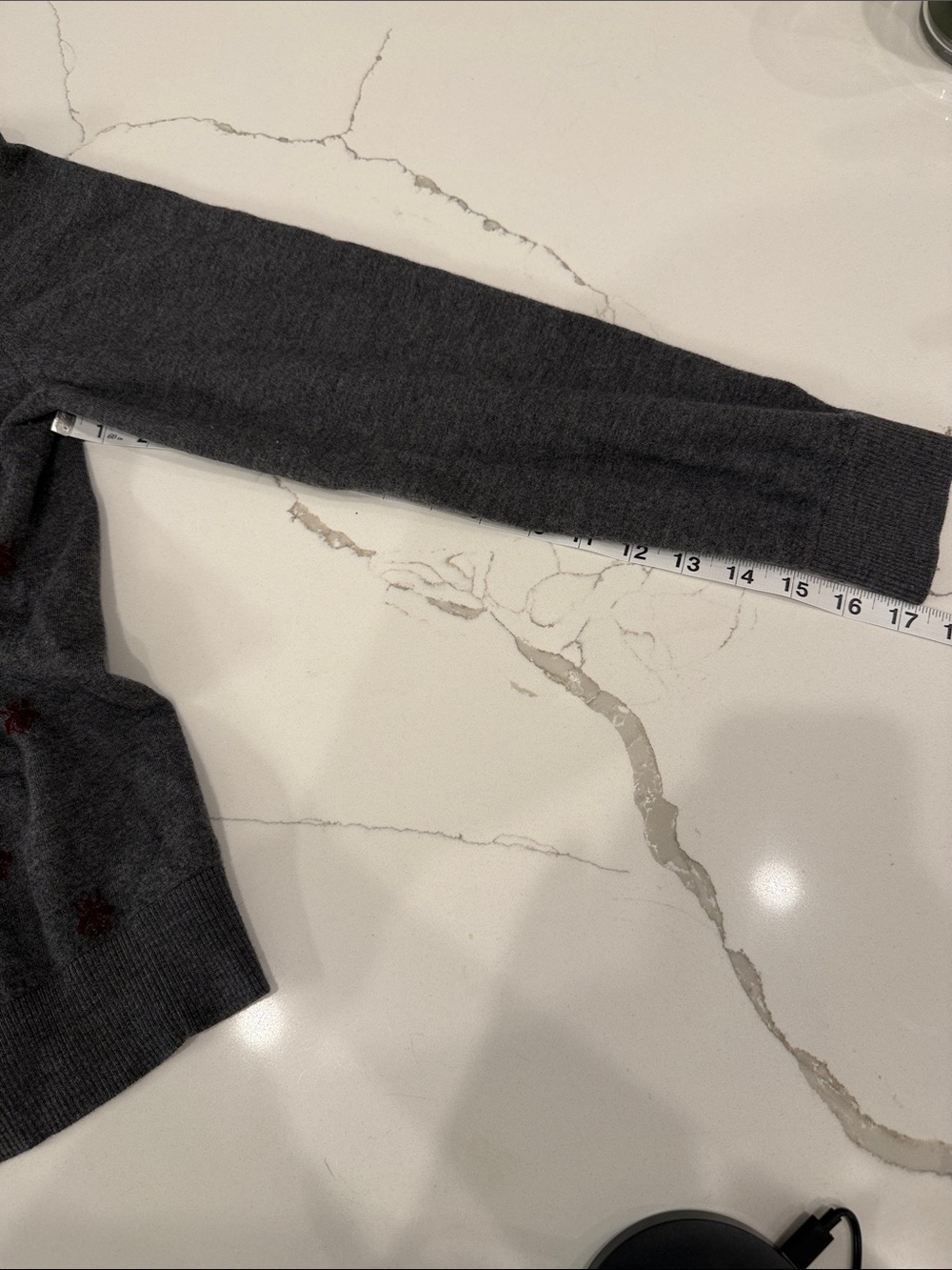 Gucci Gray V-Neck Sweater with Red Insect (See Photos) - Picture 6 of 7